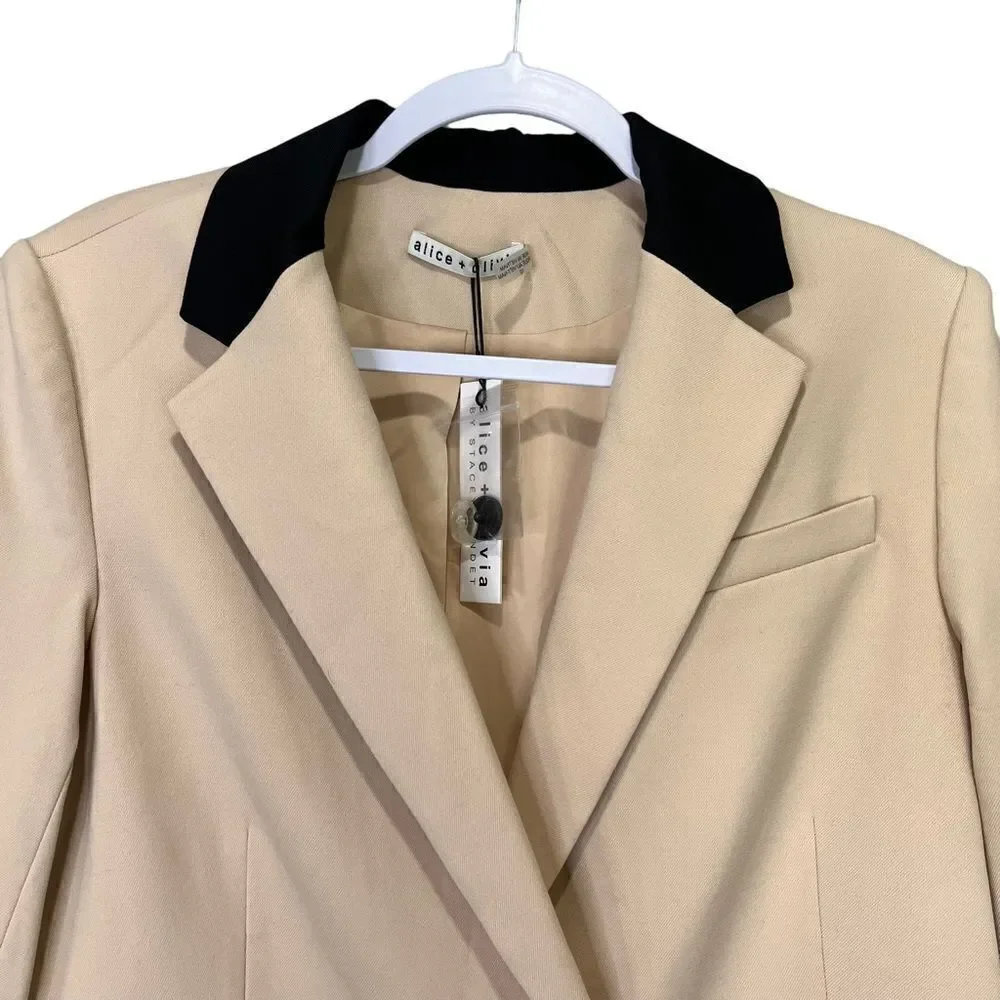 NEW Alice + Olivia Bergen Blazer Sepia Black Size 10 - Picture 7 of 11